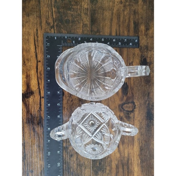 Crystal Cut Glass Creamer and Sugar Bowl | Vintage - Picture 11 of 11